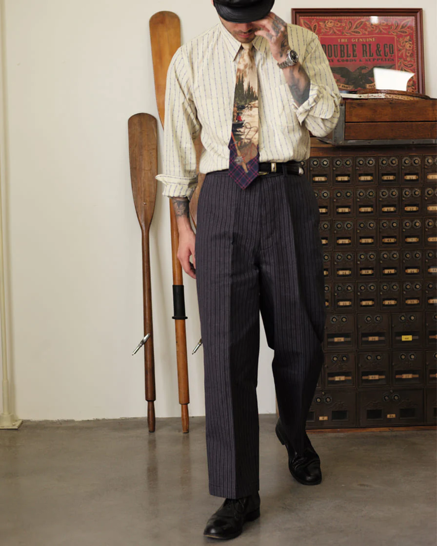 Twist Twill Striped Trouser Black - Image 2