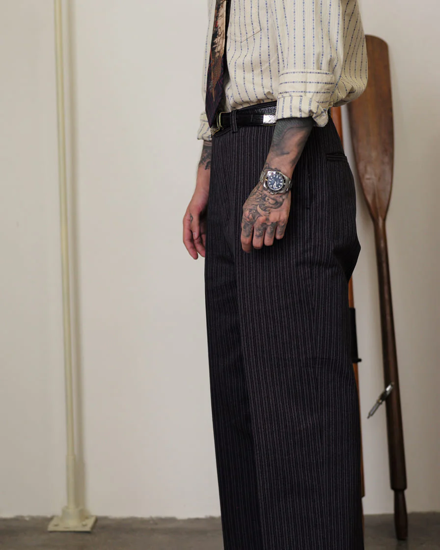 Twist Twill Striped Trouser Black - Image 3