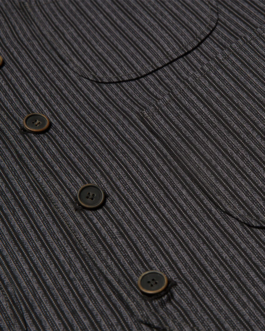 Twist Twill Striped Vest Black - Image 6