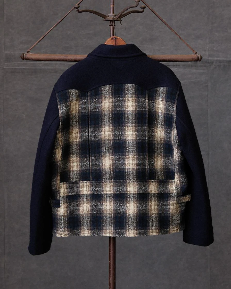 30s Spliced Plaided Field Sports Jacket - Image 10