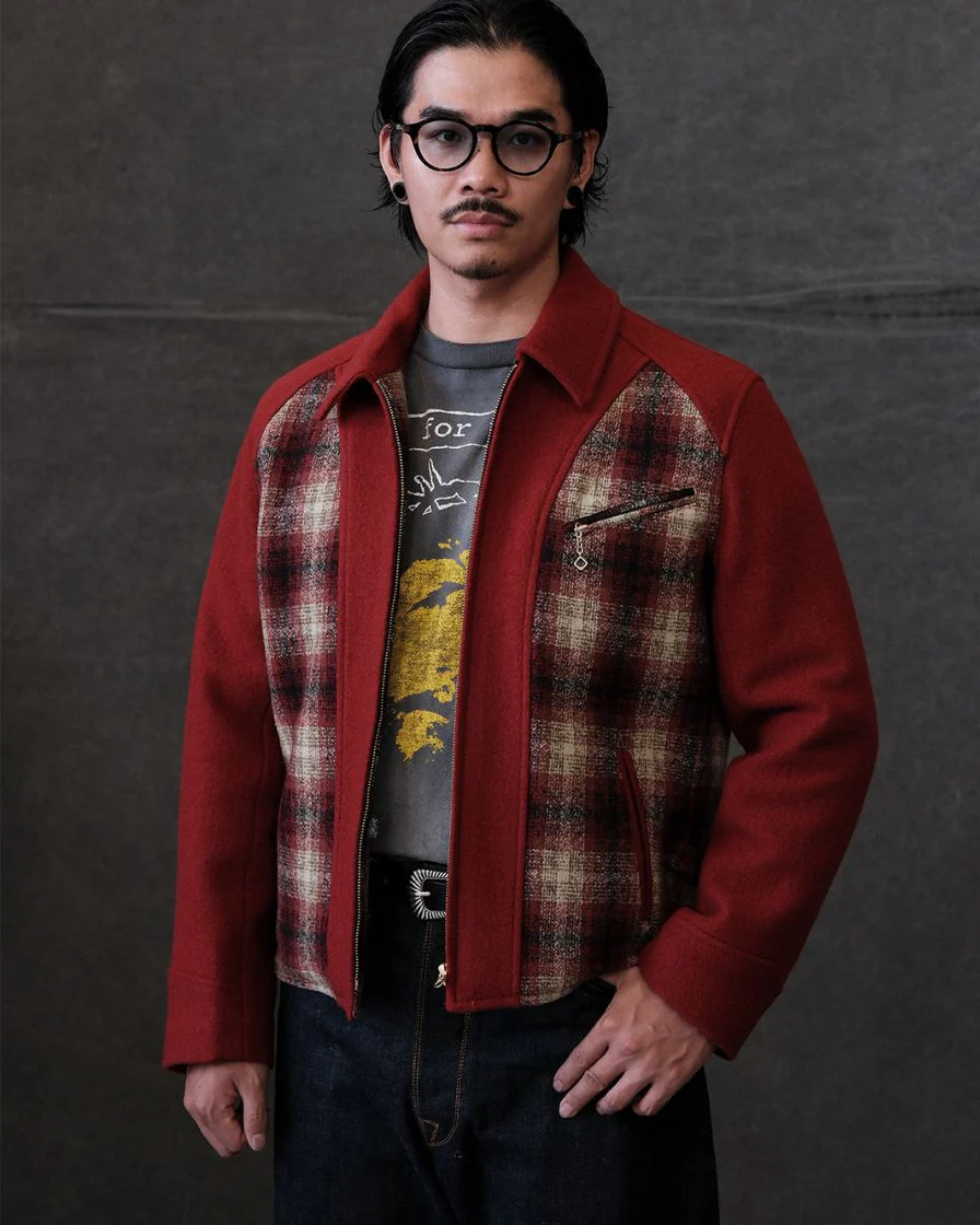 30s Spliced Plaided Field Sports Jacket - Image 2