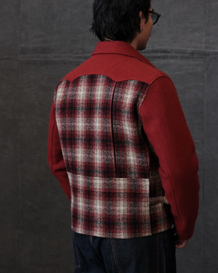 30s Spliced Plaided Field Sports Jacket - Image 4