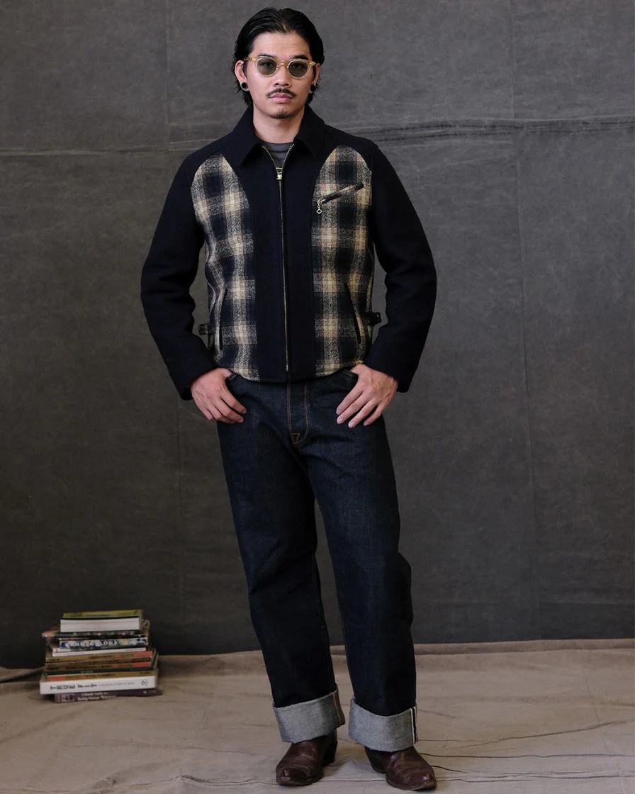 30s Spliced Plaided Field Sports Jacket - Image 6