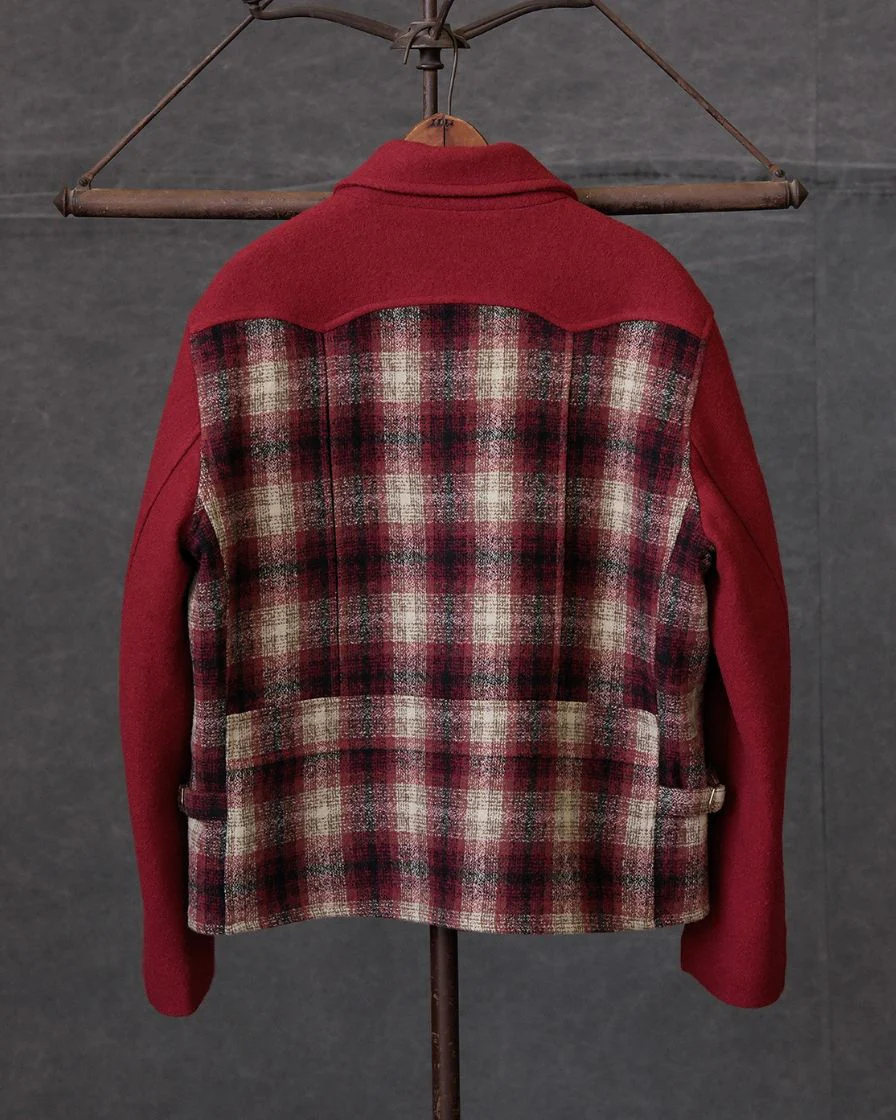 30s Spliced Plaided Field Sports Jacket - Image 8