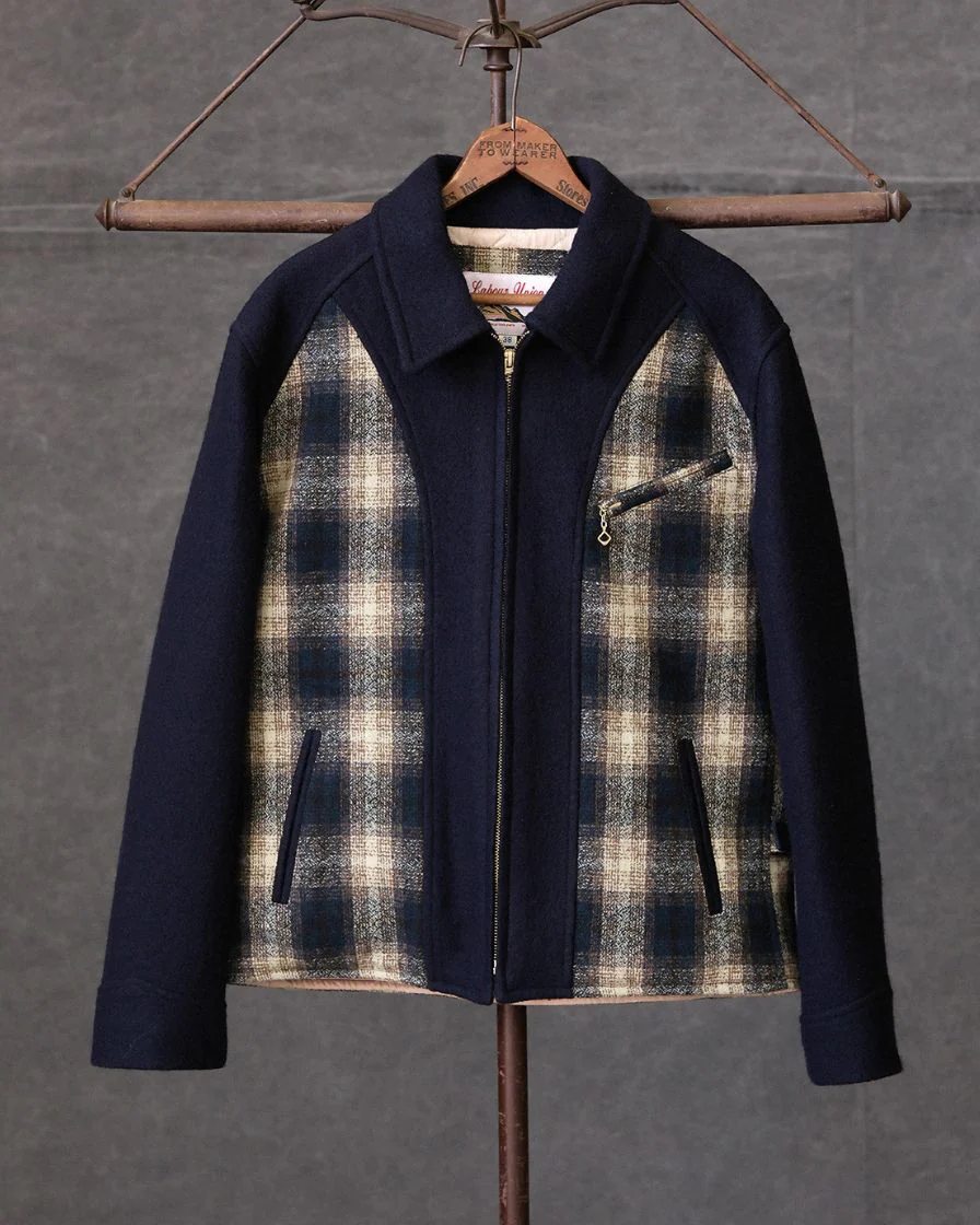 30s Spliced Plaided Field Sports Jacket - Image 9