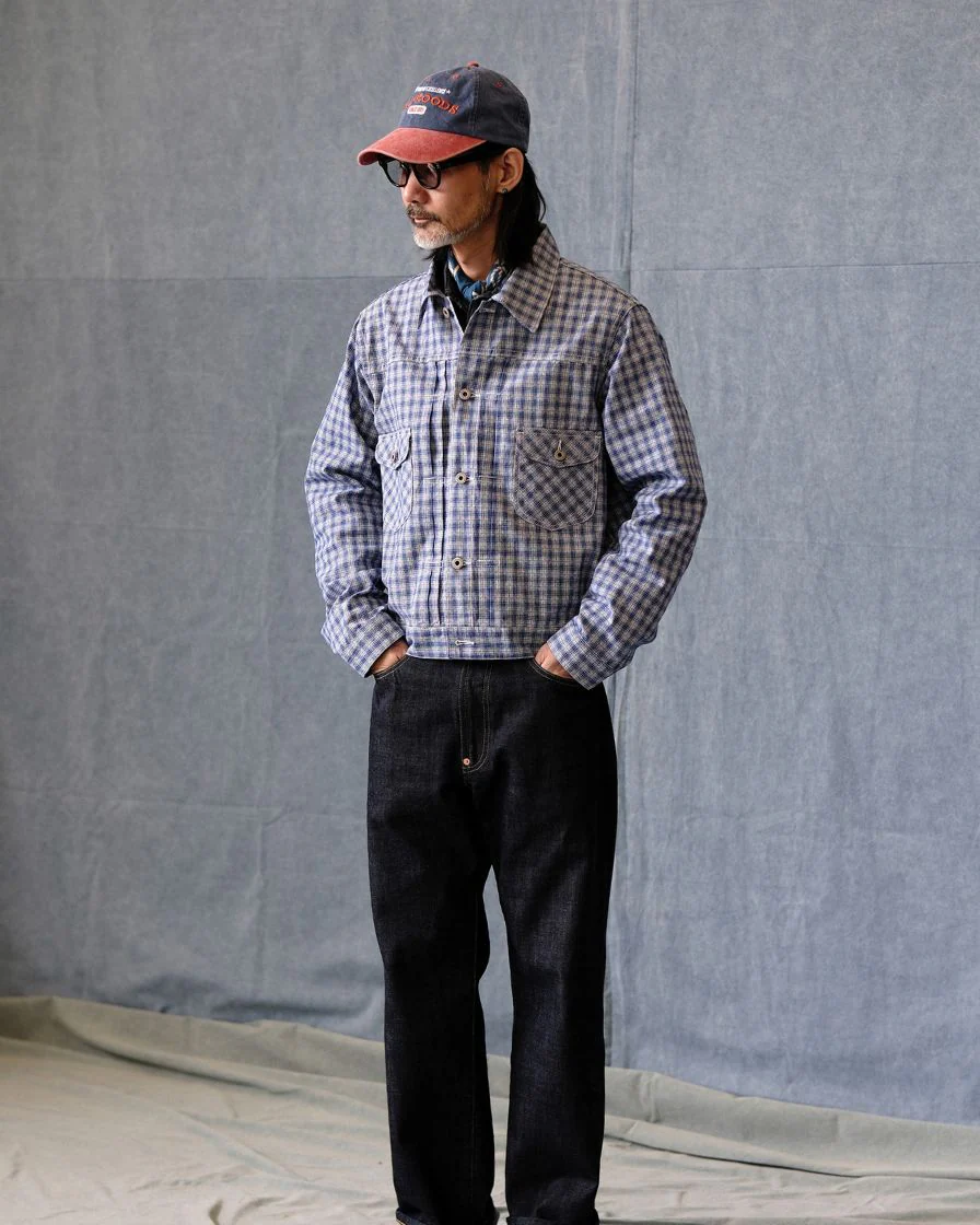 Plaided trucker jacket - 'gold seeker' - Image 5