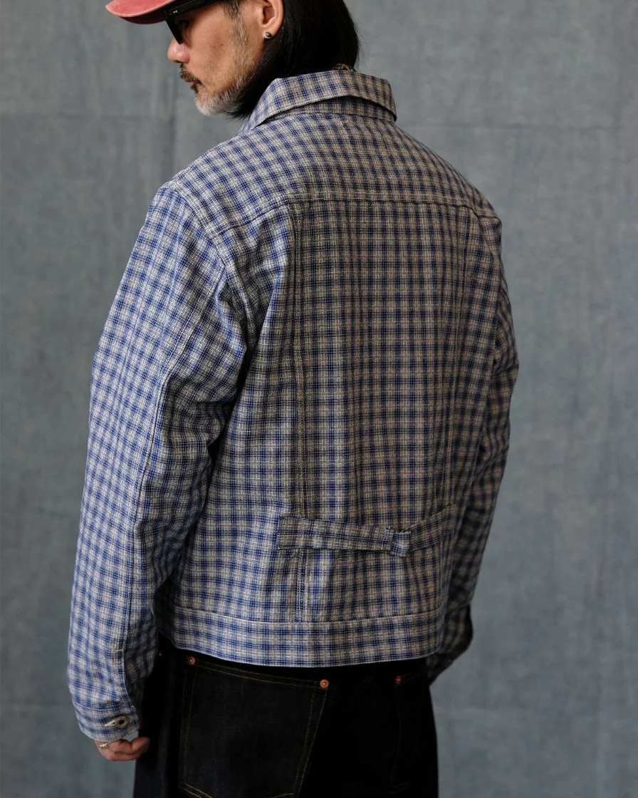 Plaided trucker jacket - 'gold seeker' - Image 6