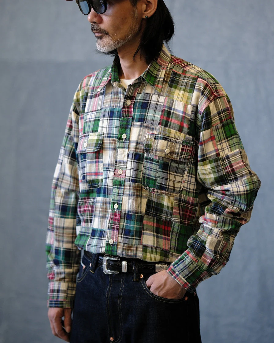 60s preppy patchwork plaid shirt - Image 3