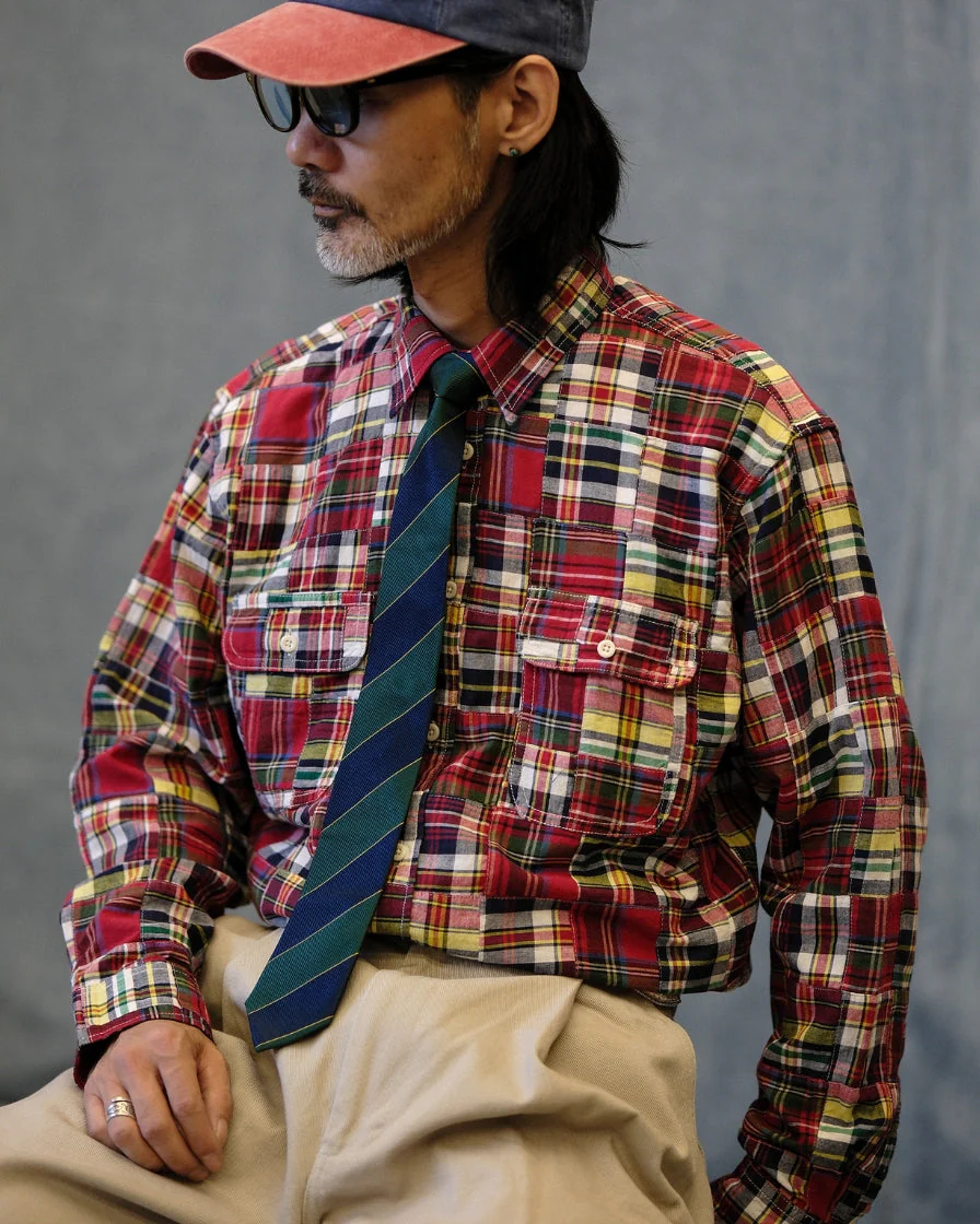 60s preppy patchwork plaid shirt - Image 5