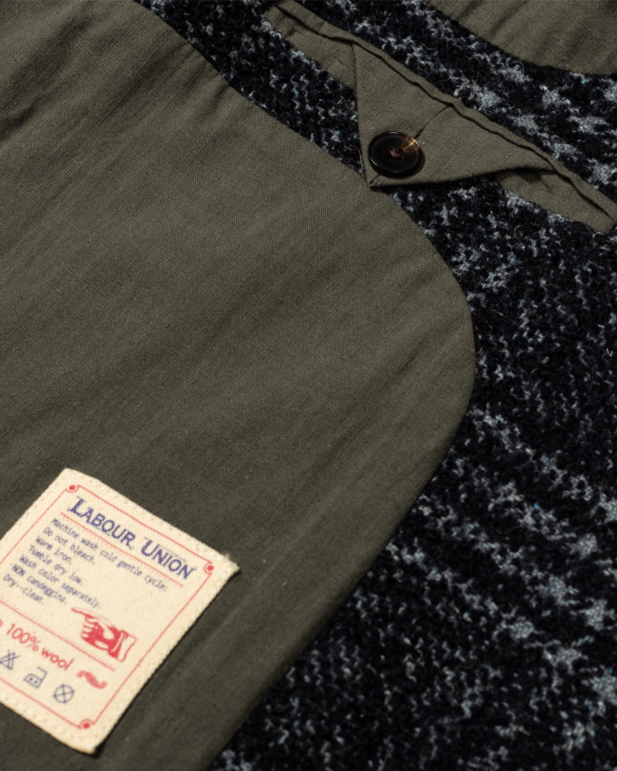 Black Check Wool Raglan Overcoat - Image 9