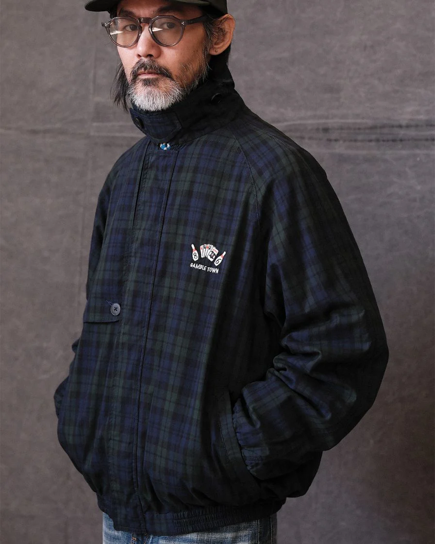 Black Watch Tartan Harrington Jacket - Image 4