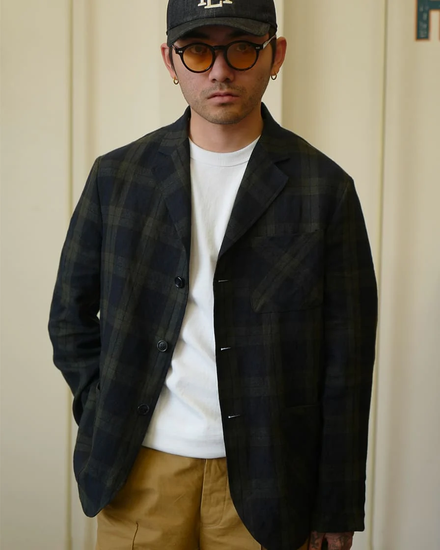 Black Watch Tarten Linen Blazer - Image 4