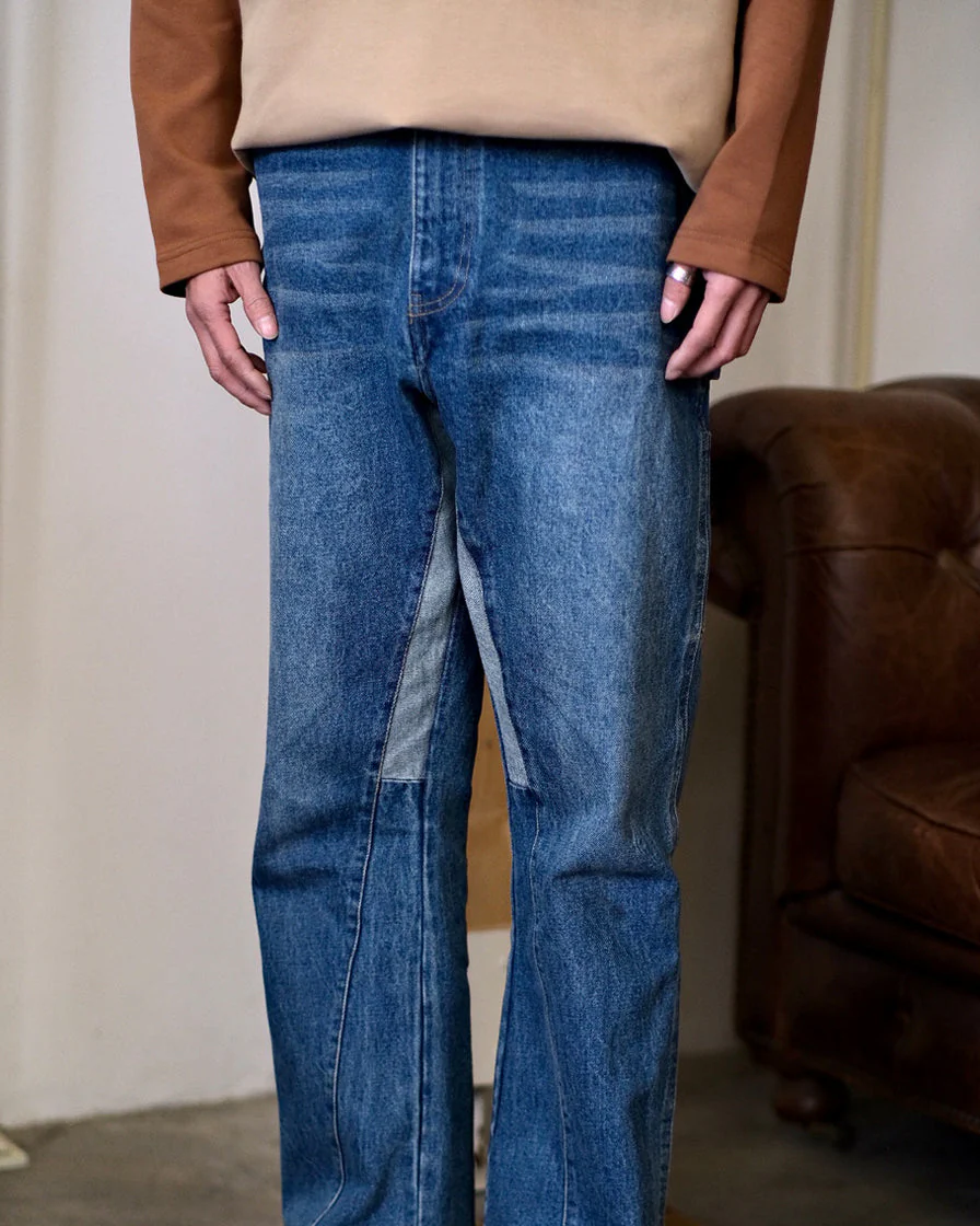 Boot-Cut Patched Jeans - Image 4