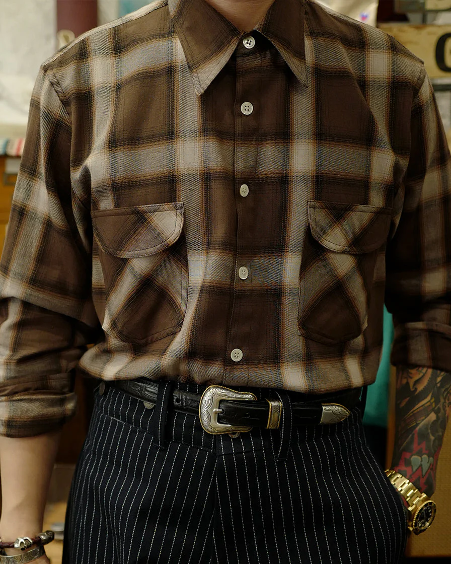 Flannel Shirt Brown Check - Image 3