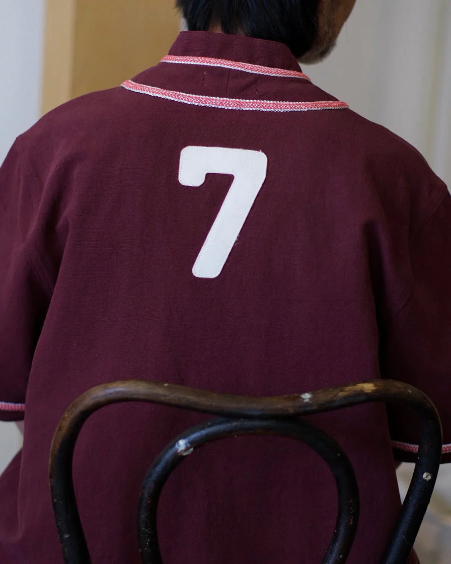 Burgundy Baseball  Jersey - Image 4