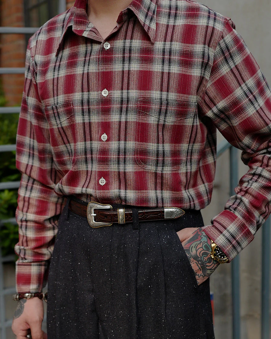 Burgundy Plaid Shirt - Image 4