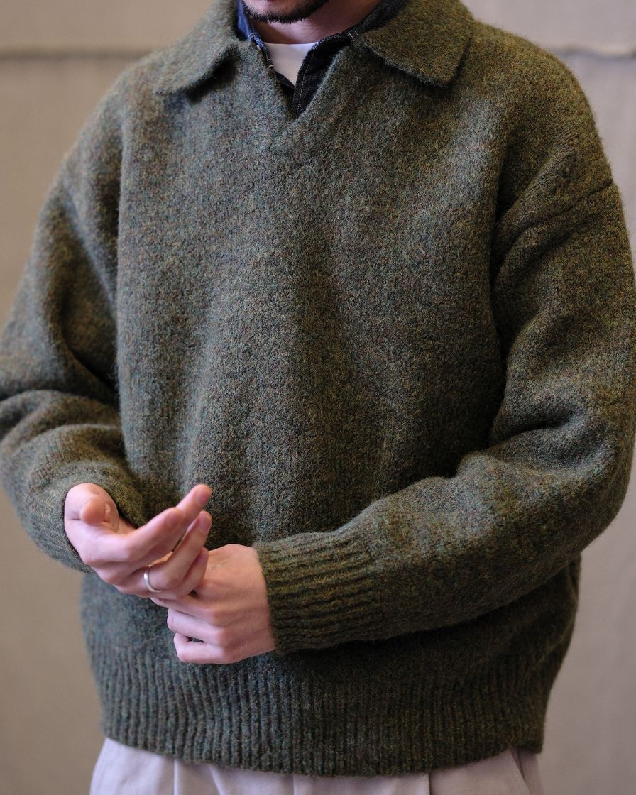 Polo Jumper Buttonless Collar Felted Wool-blend - Image 10