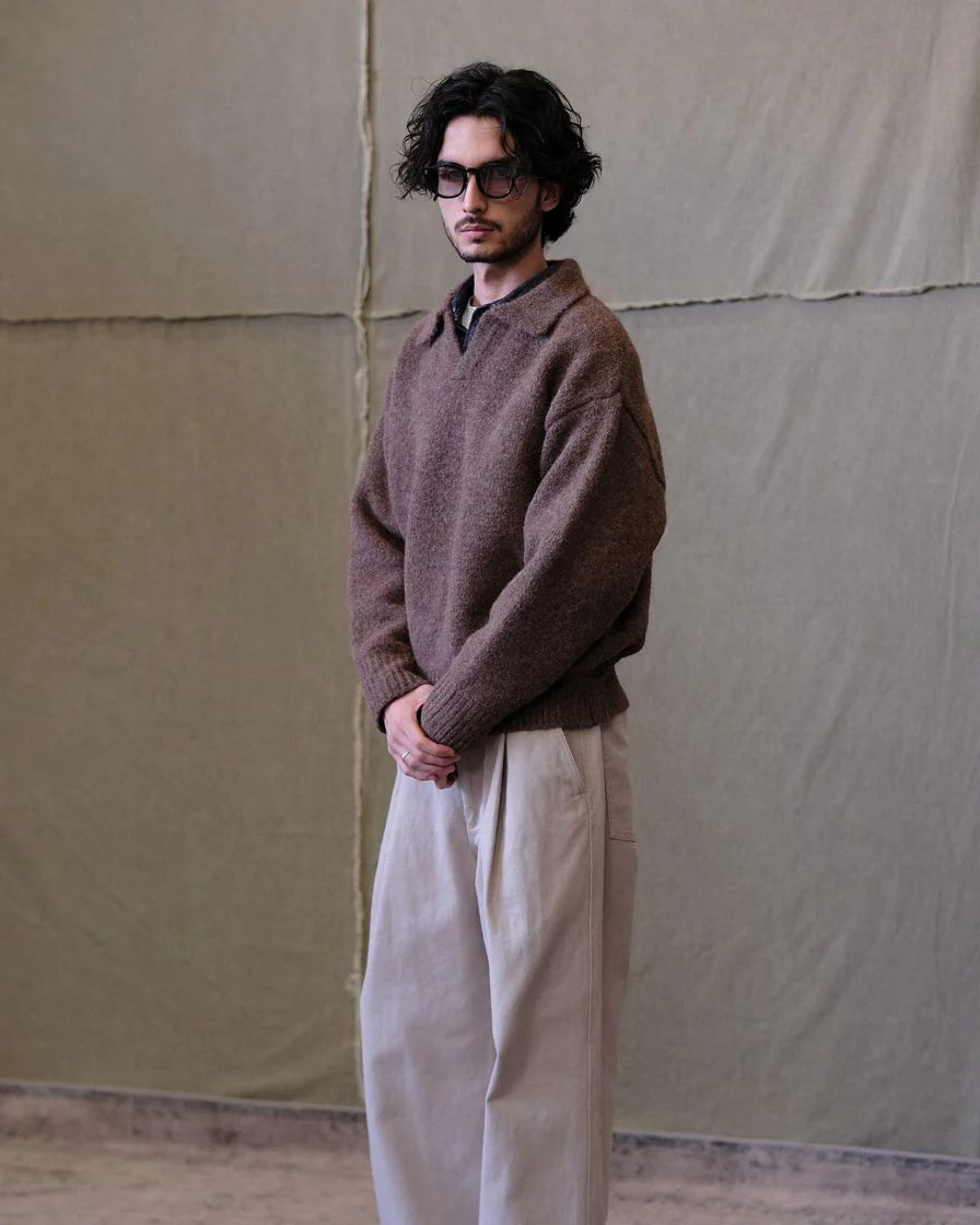 Polo Jumper Buttonless Collar Felted Wool-blend - Image 13