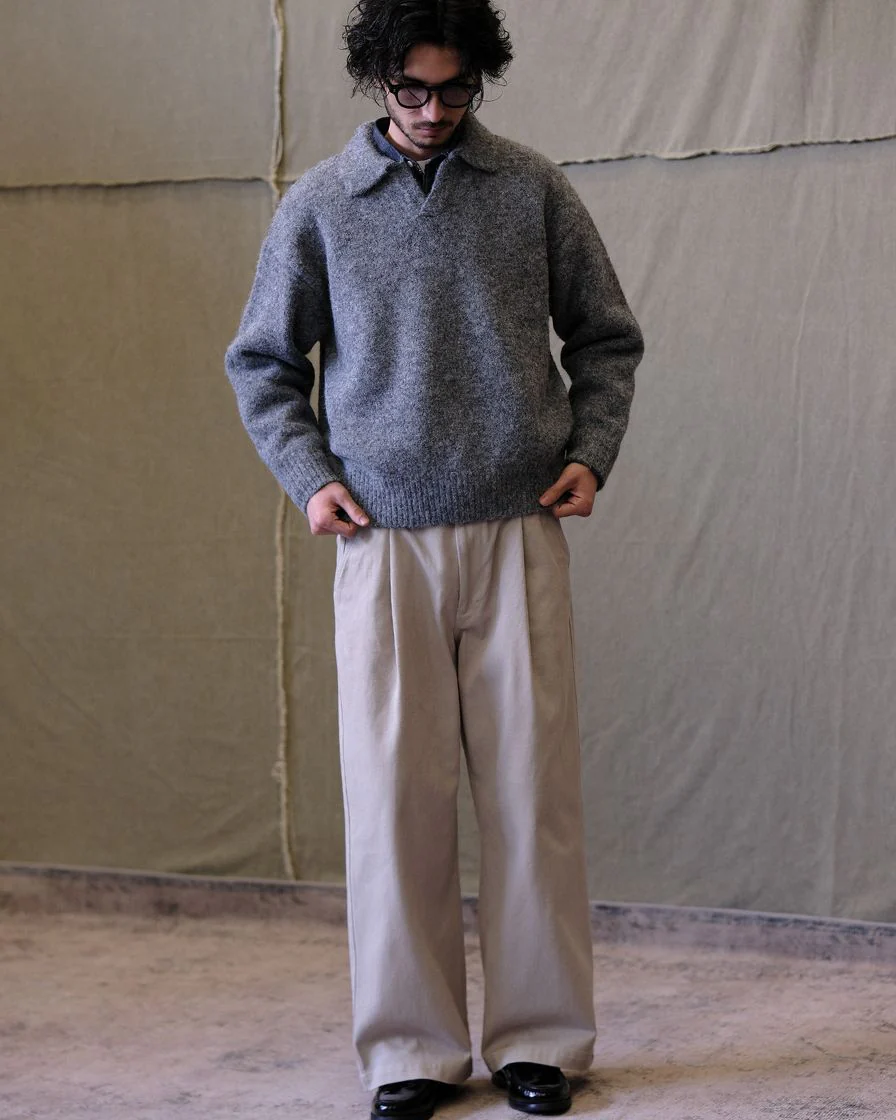 Polo Jumper Buttonless Collar Felted Wool-blend - Image 4