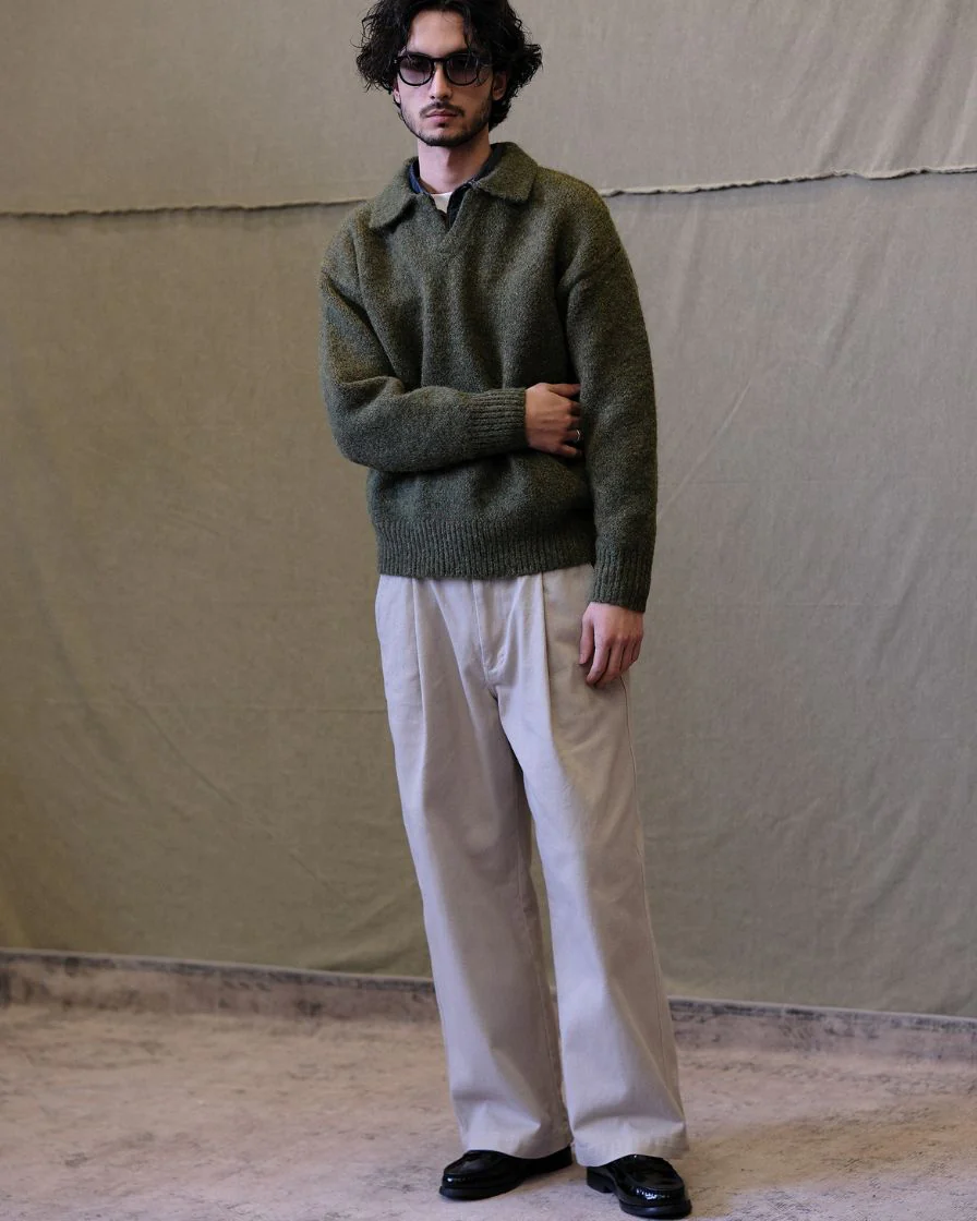 Polo Jumper Buttonless Collar Felted Wool-blend - Image 7