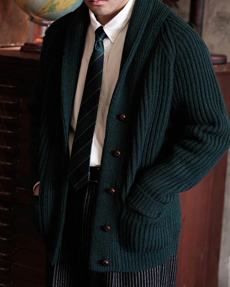 Shetland Wool Cable Knit Cardigan - Image 12