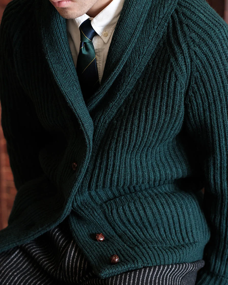 Shetland Wool Cable Knit Cardigan - Image 15