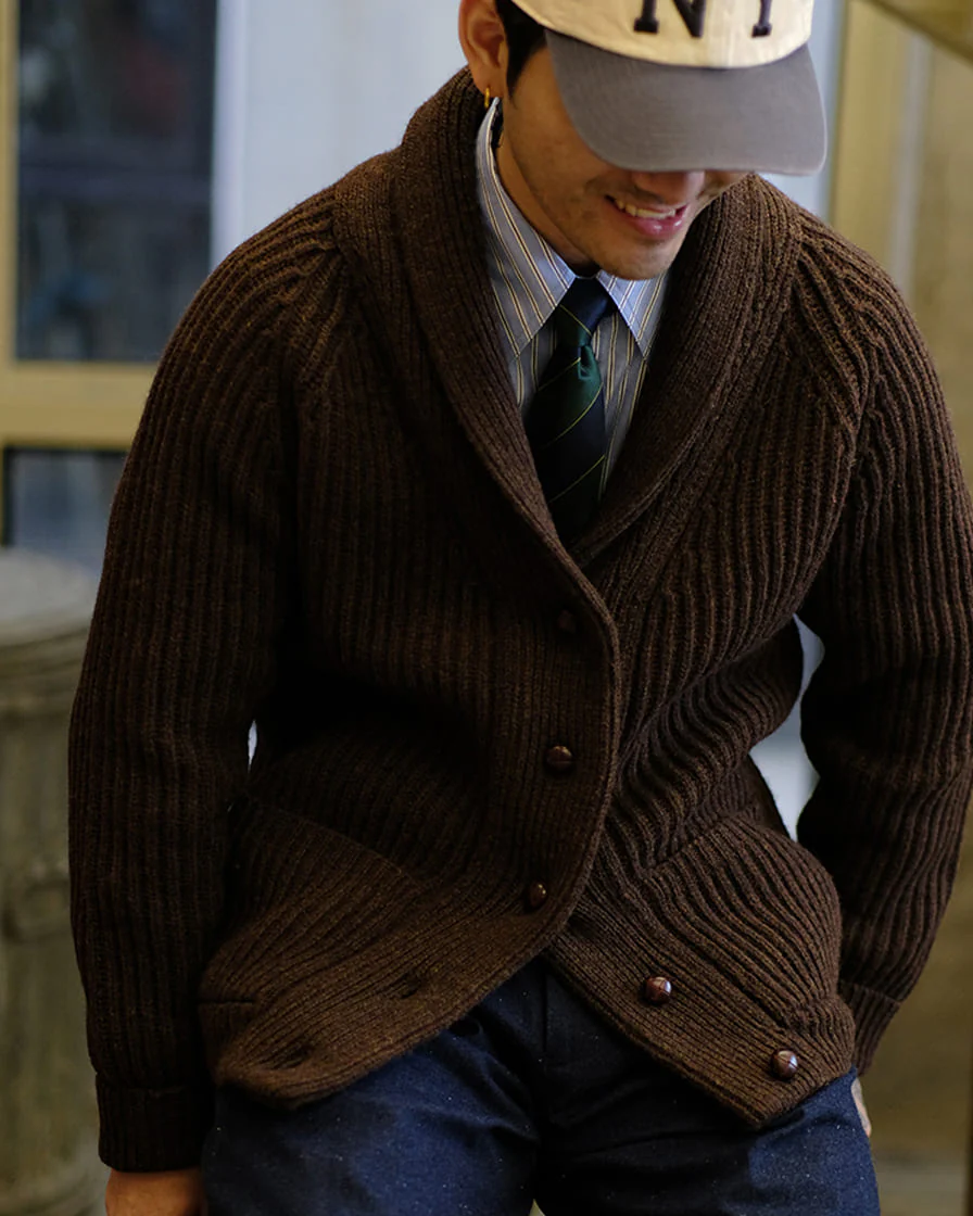Shetland Wool Cable Knit Cardigan - Image 2