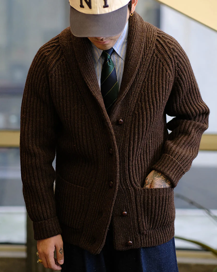 Shetland Wool Cable Knit Cardigan - Image 4