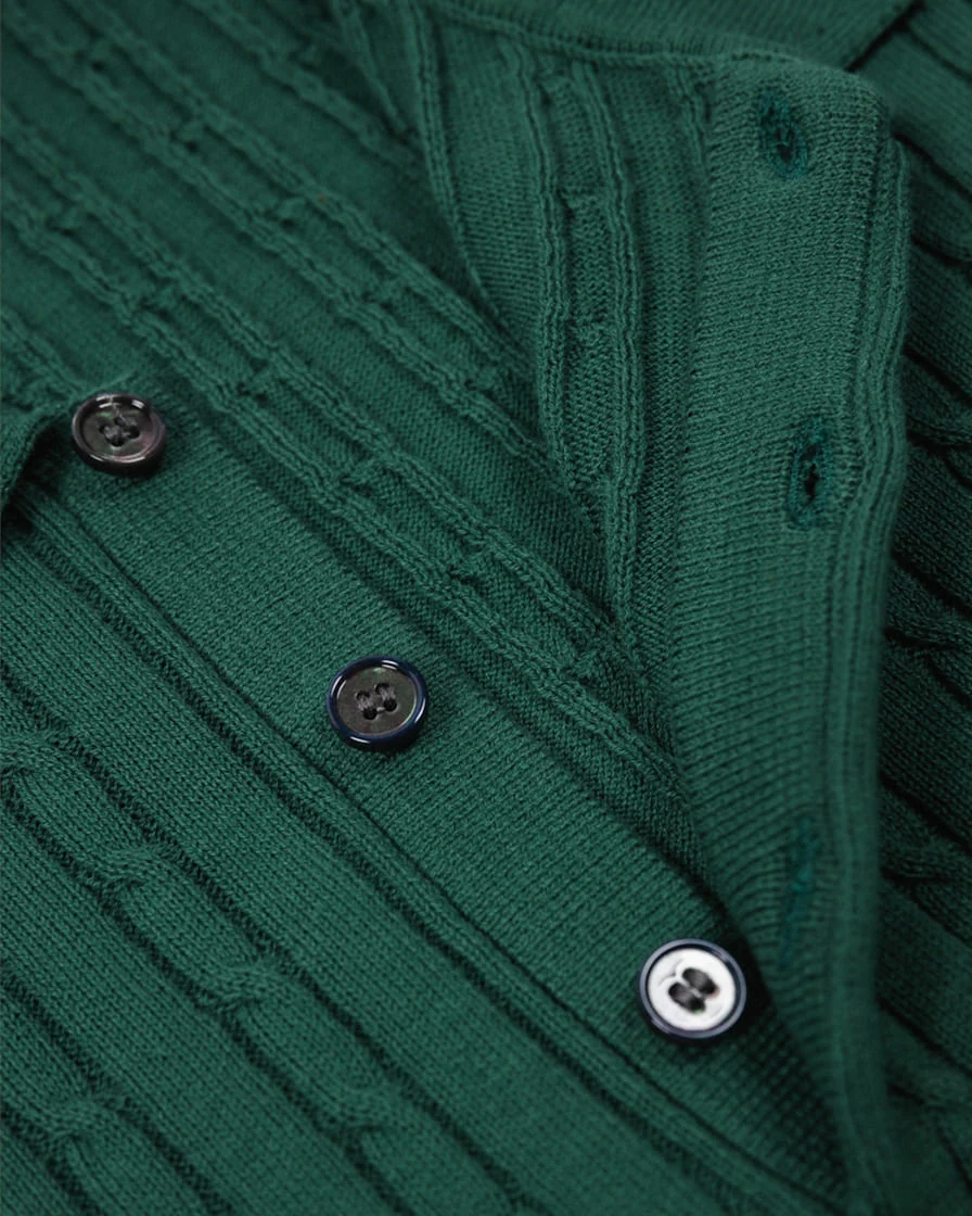 Cable Knitted Polo Shirt - Image 18