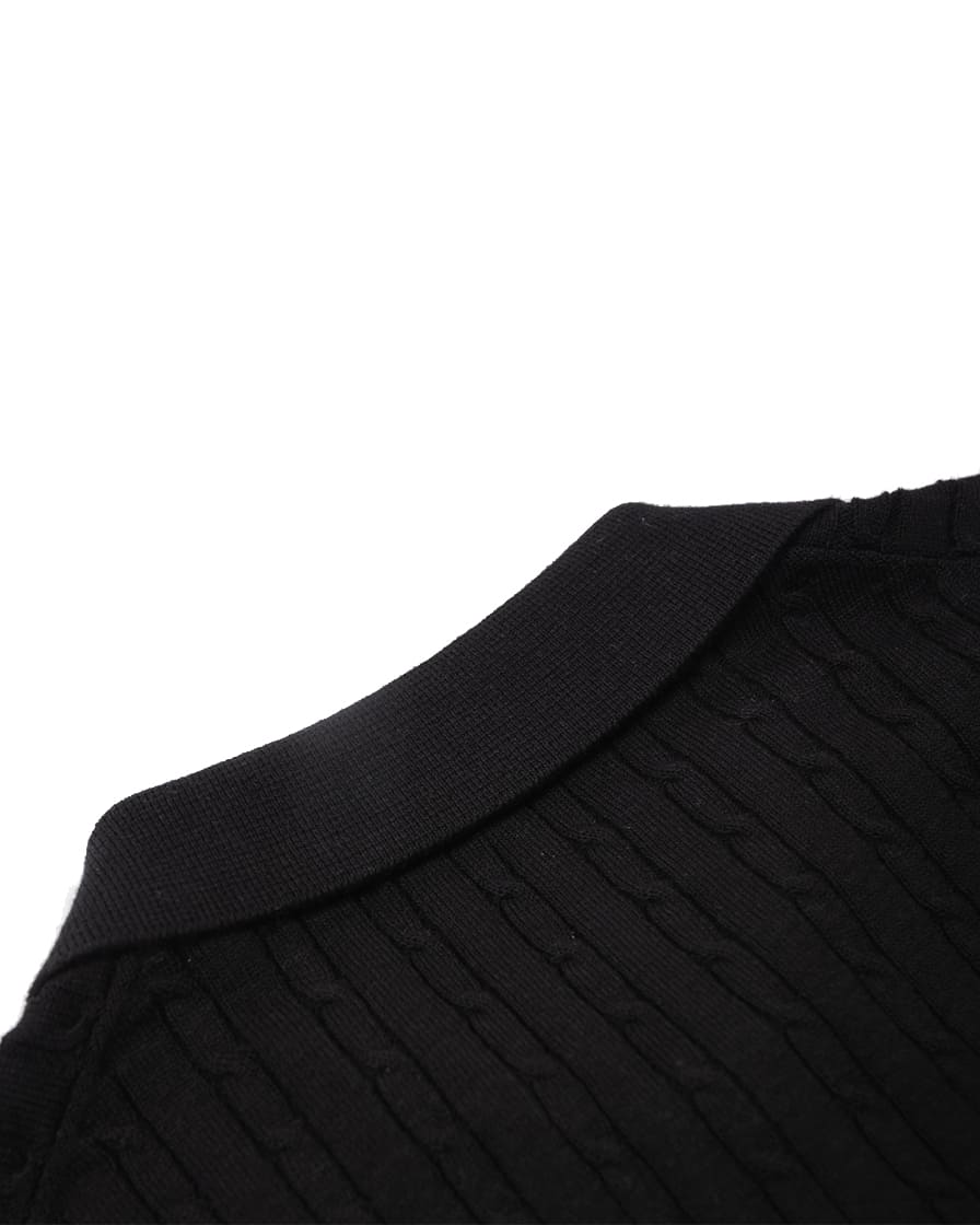 Cable Knitted Polo Shirt - Image 22