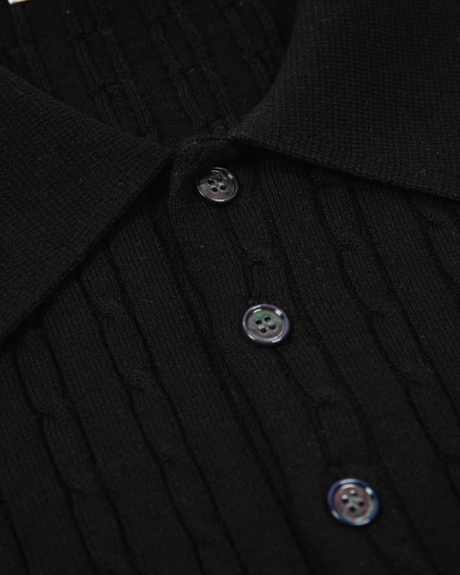 Cable Knitted Polo Shirt - Image 23