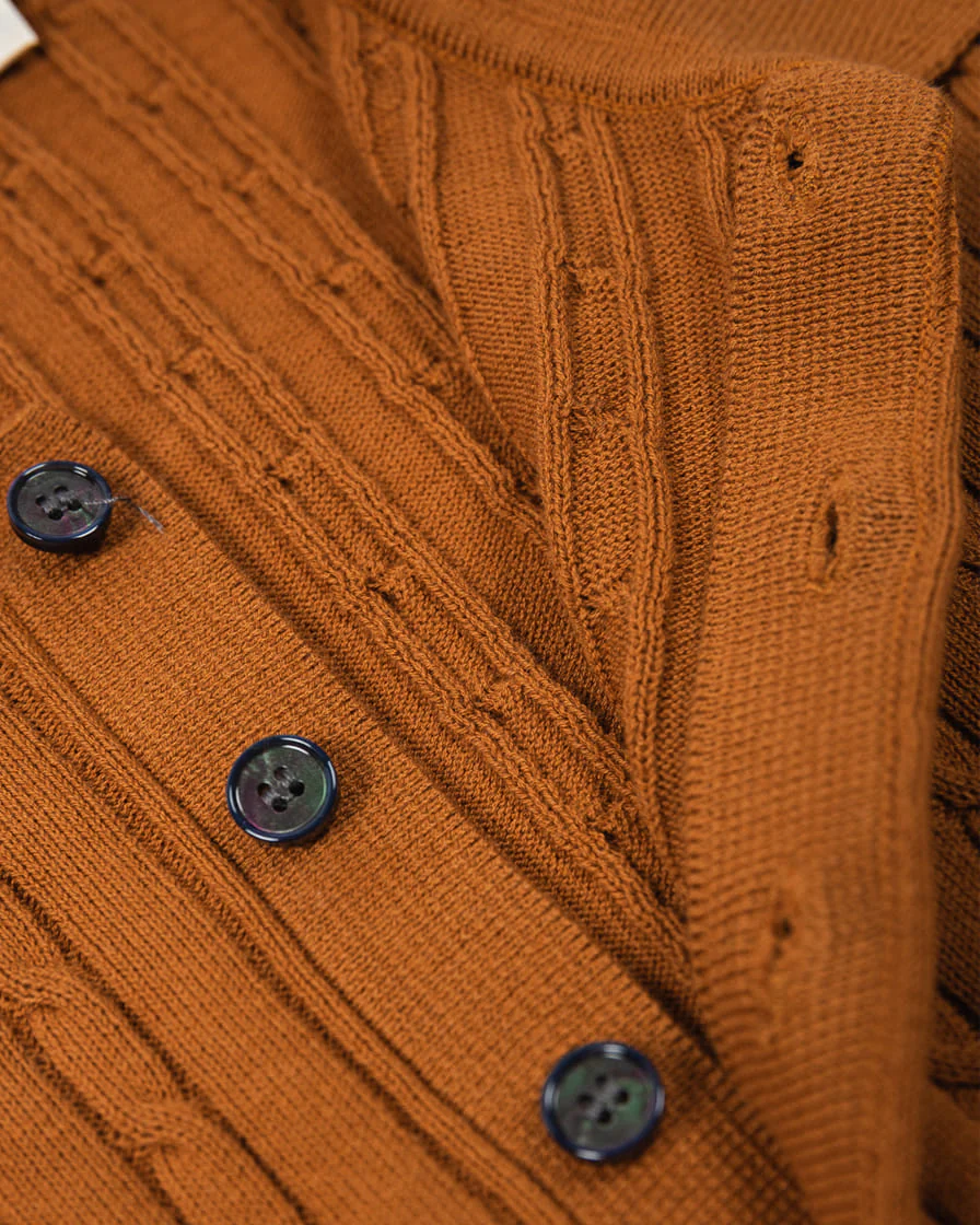 Cable Knitted Polo Shirt - Image 4