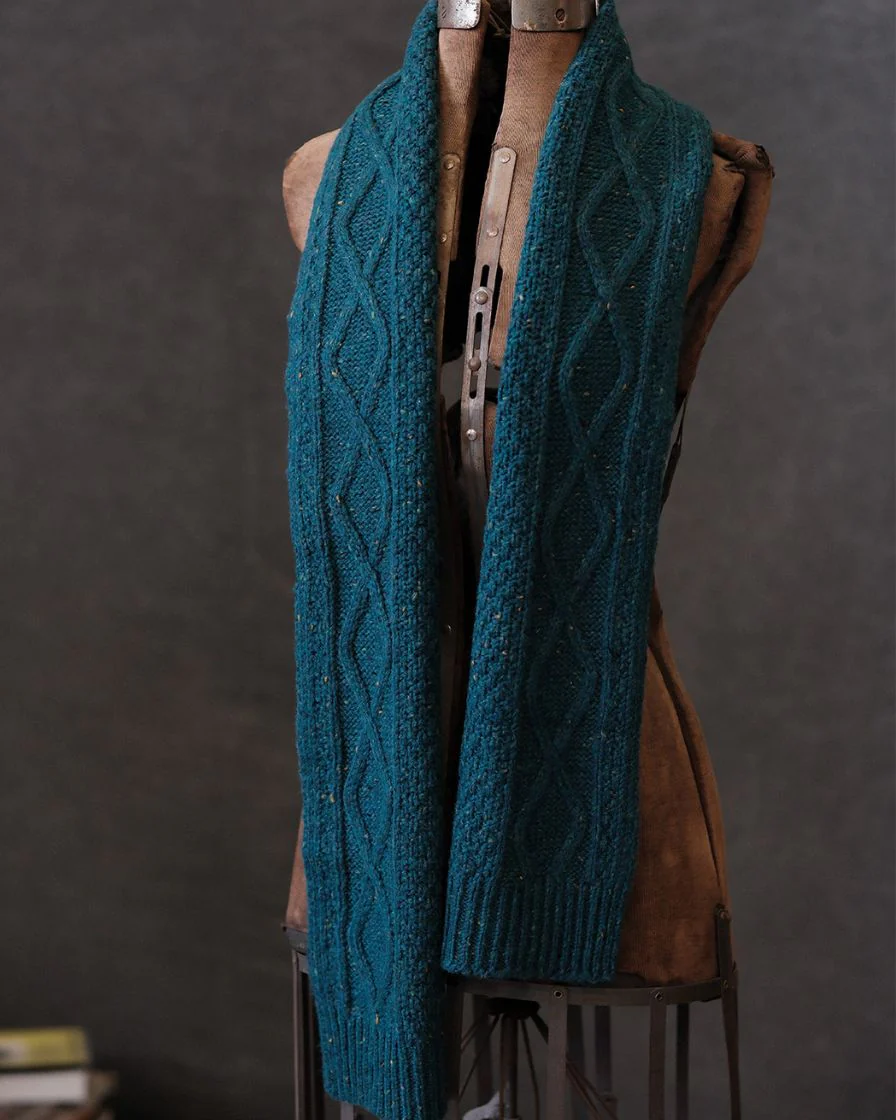 Cable Knitting Scarf Felted Yarn - Image 10
