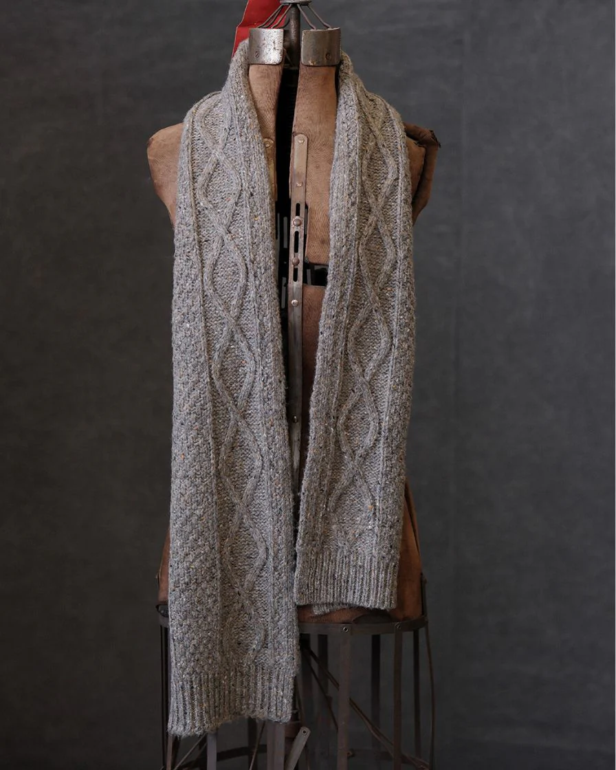 Cable Knitting Scarf Felted Yarn - Image 14