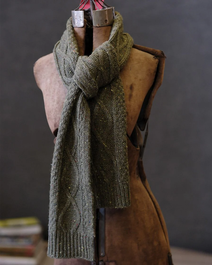 Cable Knitting Scarf Felted Yarn - Image 4