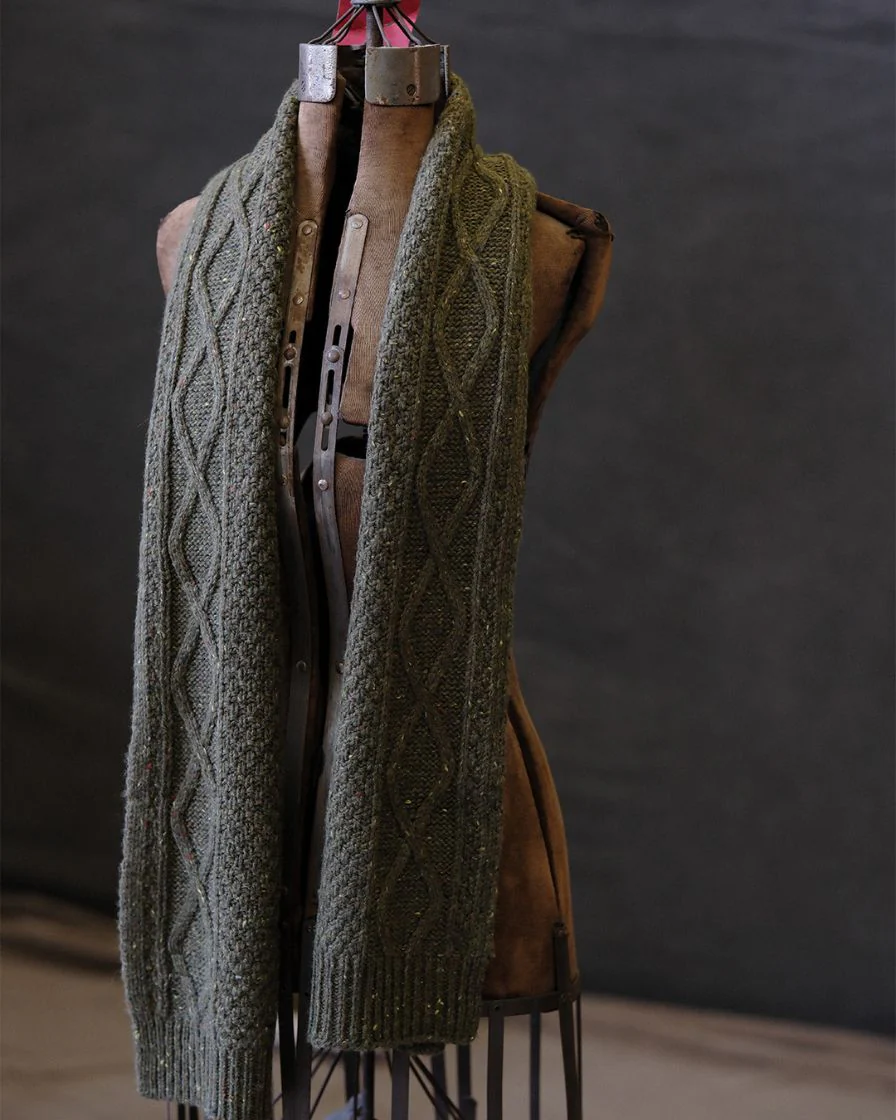 Cable Knitting Scarf Felted Yarn - Image 5
