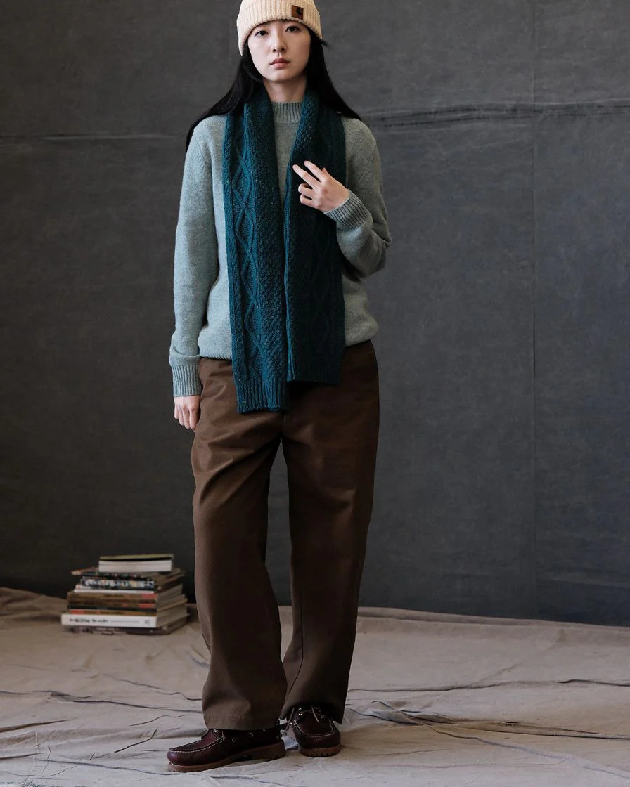 Cable Knitting Scarf Felted Yarn - Image 6