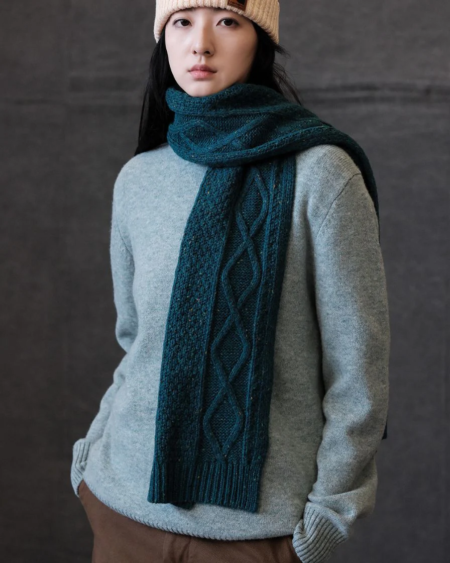 Cable Knitting Scarf Felted Yarn - Image 7