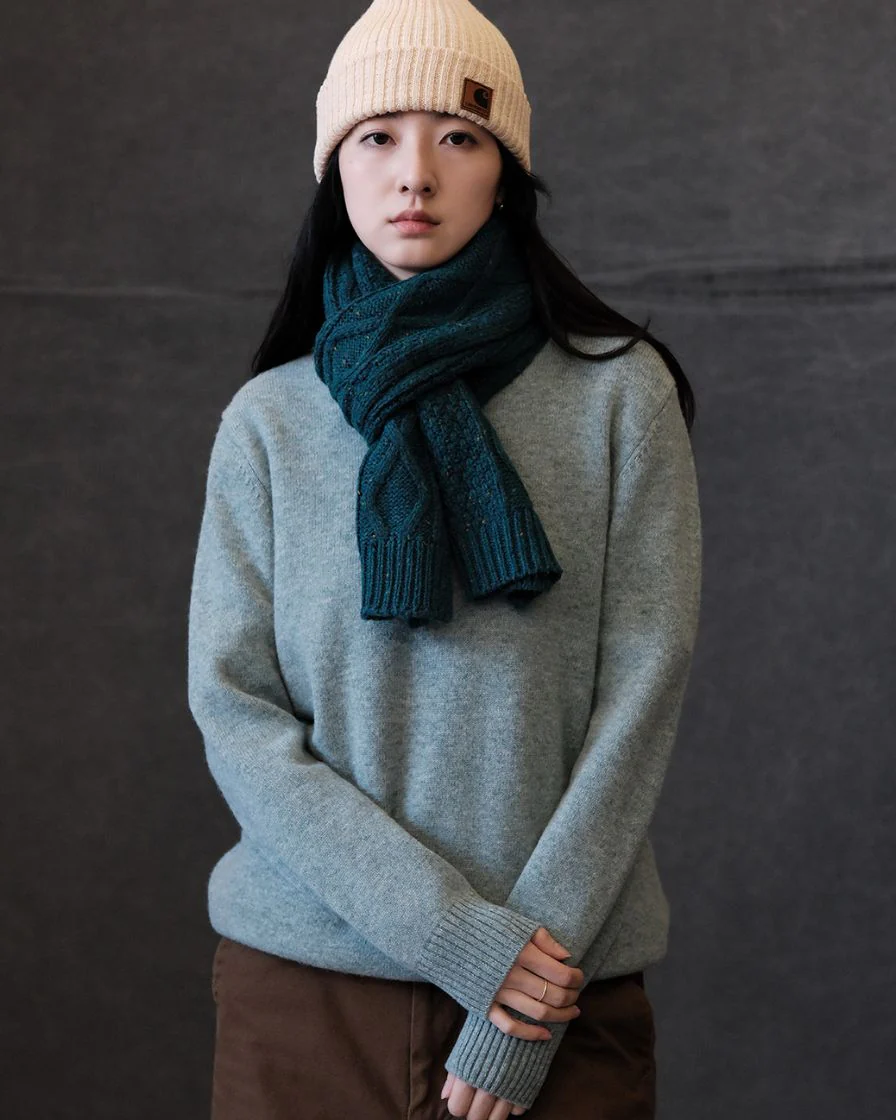 Cable Knitting Scarf Felted Yarn - Image 8