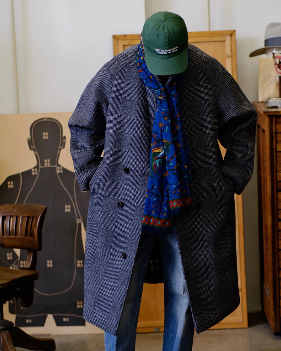 Checked Wool Balmacaan Coat - Image 2