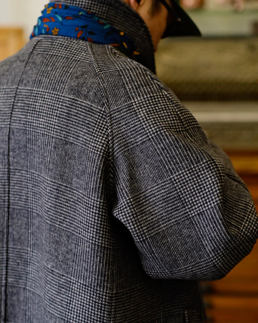 Checked Wool Balmacaan Coat - Image 4