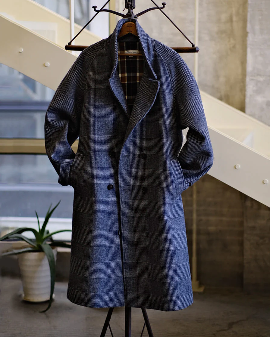 Checked Wool Balmacaan Coat - Image 5