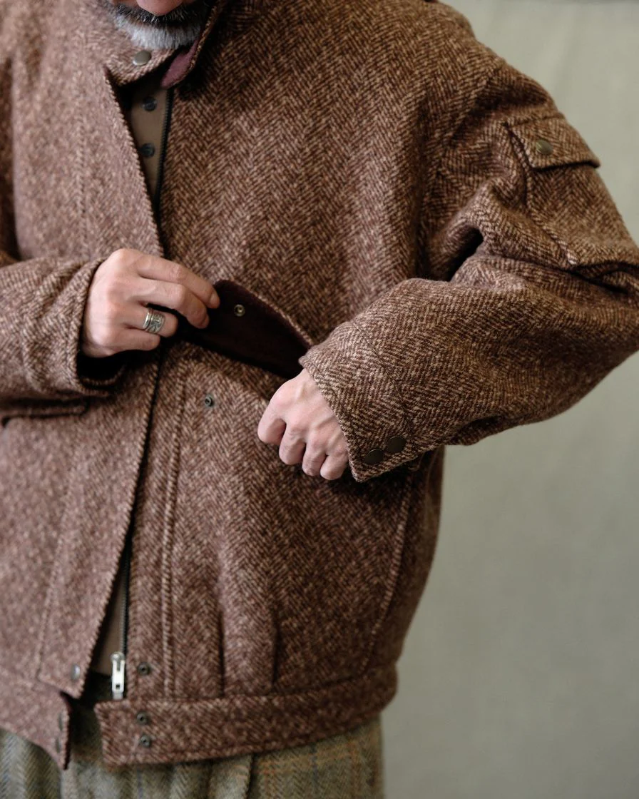 Chevron Wool Bomber Jacket - Image 3