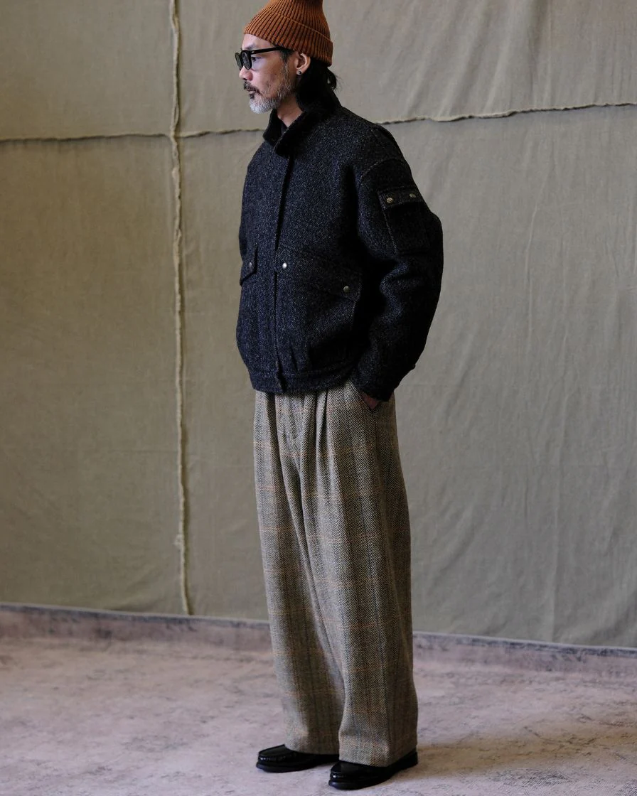 Chevron Wool Bomber Jacket - Image 7