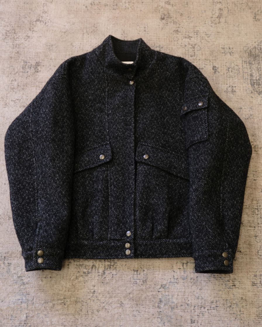Chevron Wool Bomber Jacket - Image 8