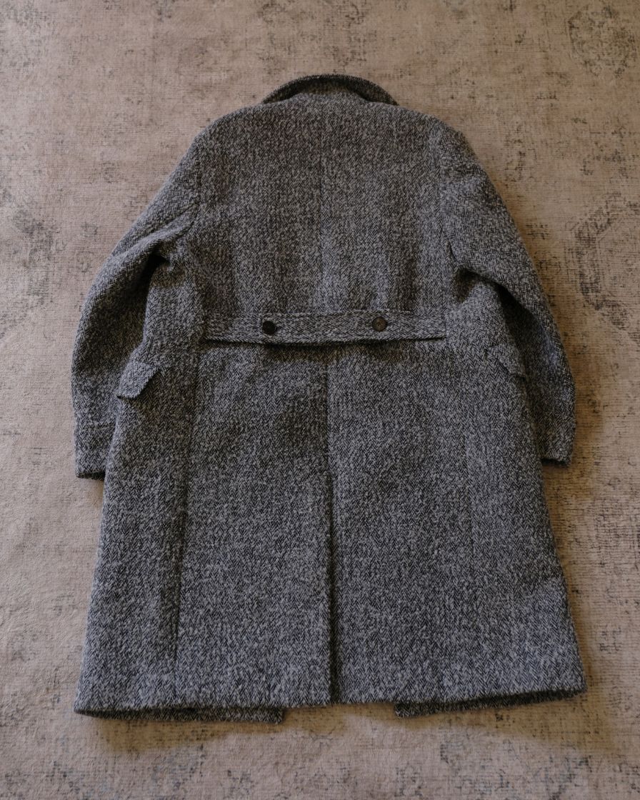 Double Breasted Chevron Tweed Polo Coat - Image 8