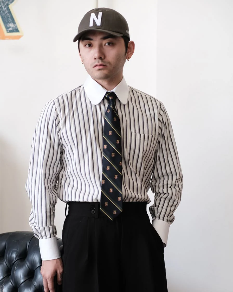 Club Collar Striped Shirt - Image 5