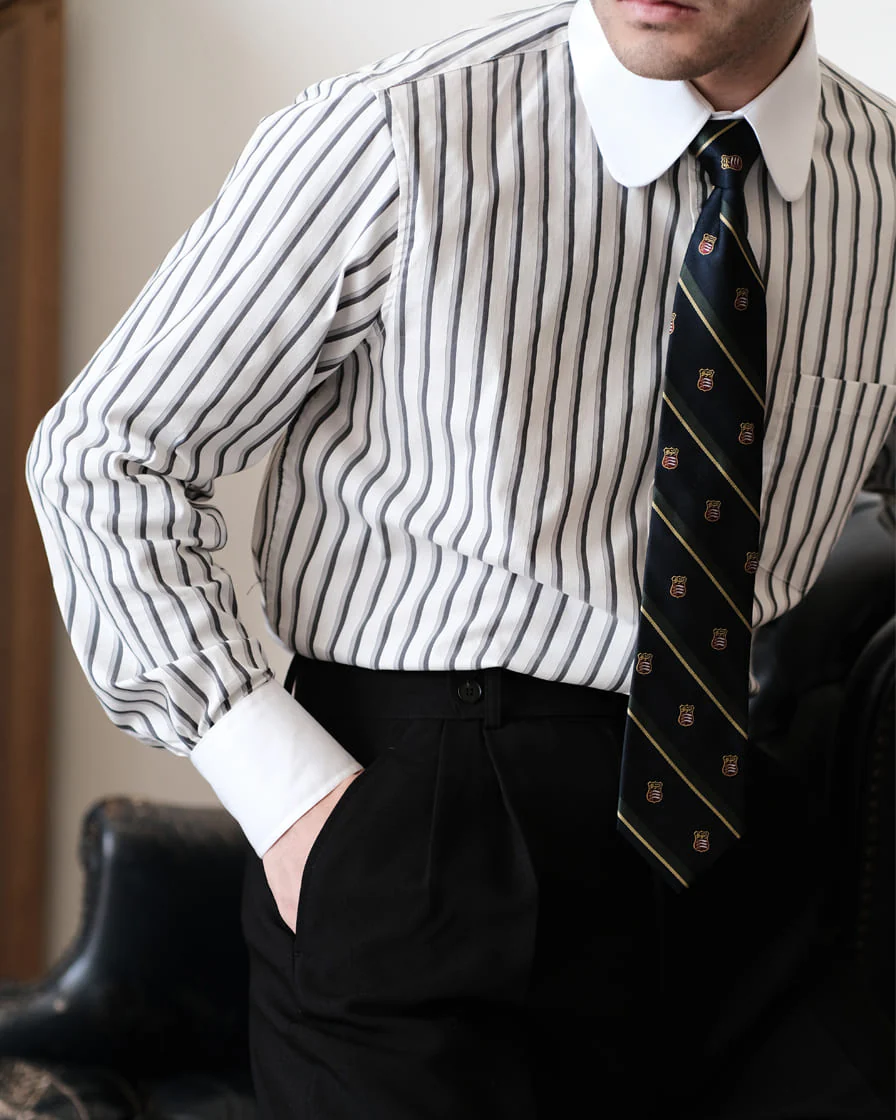 Club Collar Striped Shirt - Image 6