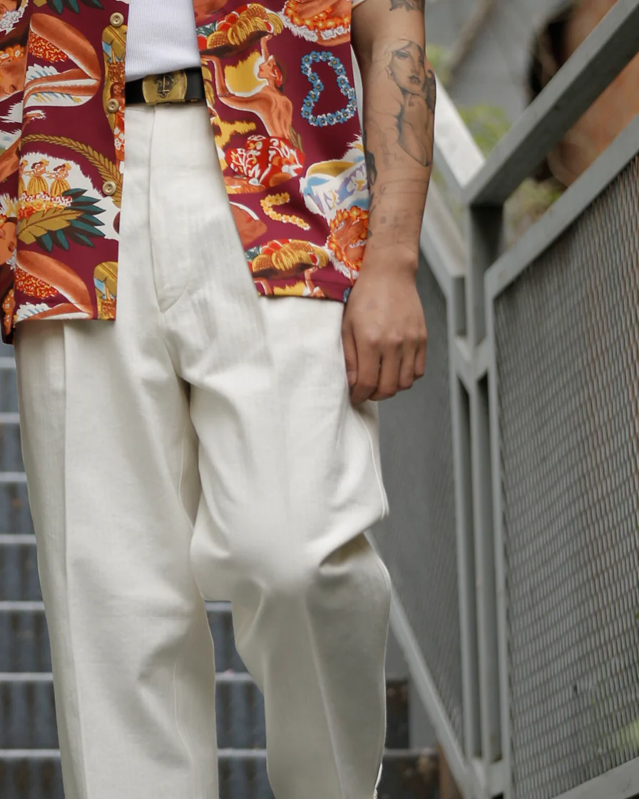 Commander Chevron Pattern Pleated Trouser - Image 3