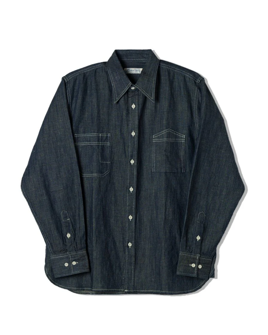 Denim Workwear Shirt Slub Cotton - Image 6